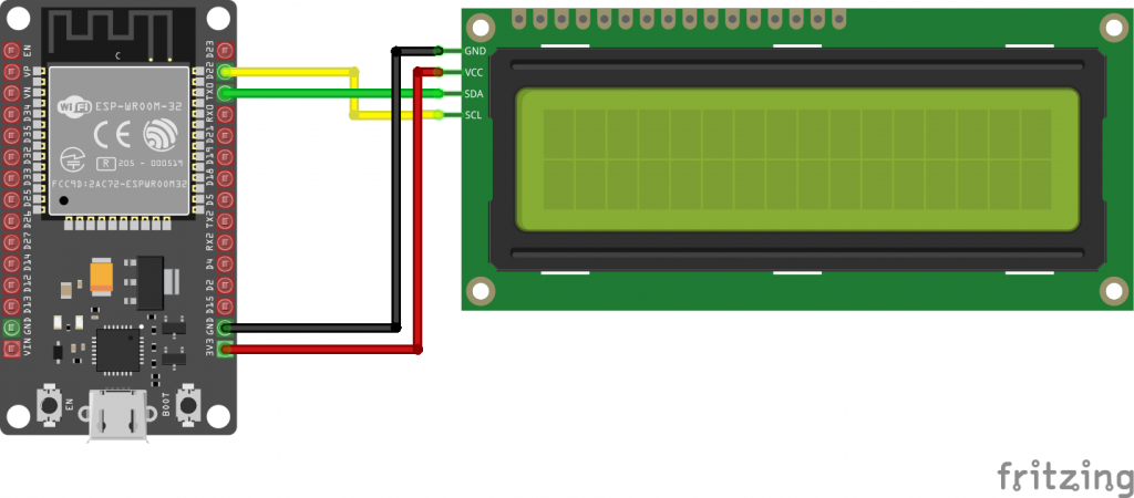 Using a 16x2 I2C LCD display with ESP32 - Electronics-Lab