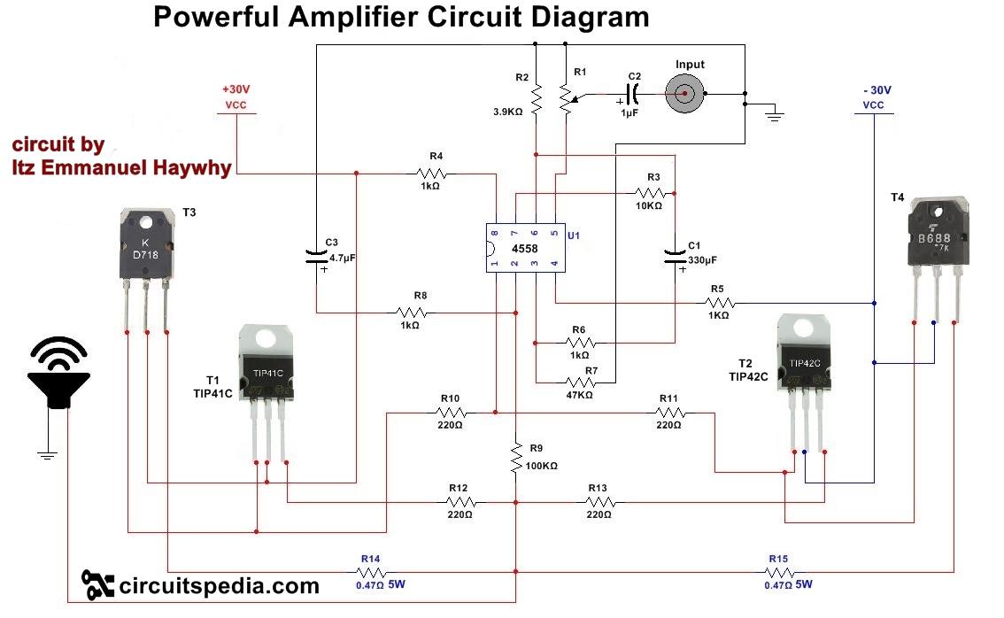 How to make Audio power Amplifier Circuit - Electronic Projects Design ...