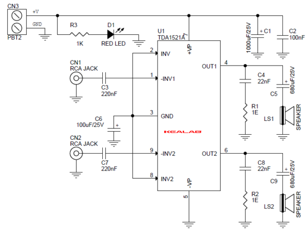 10W Stereo Audio Amplifier - Electronics-Lab.com