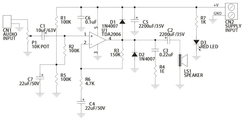 12W Audio Amplifier - Electronics-Lab.com