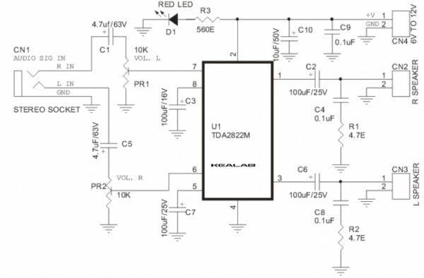 Mini Stereo Audio Amplifier - Electronics-Lab.com