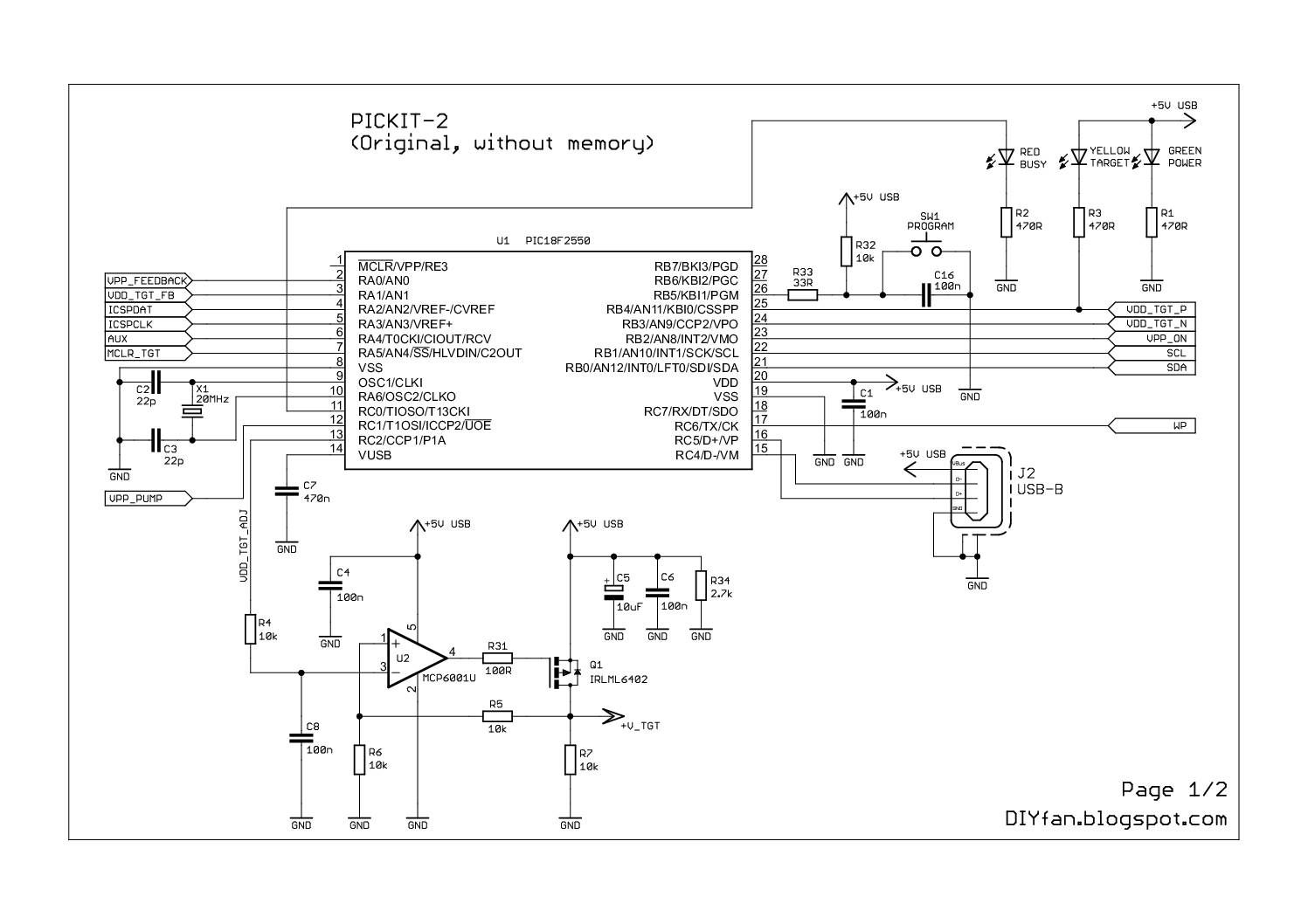 PICkit 2 (schematic) - Electronics-Lab.com