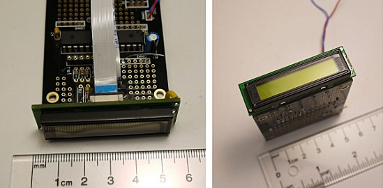 Programmable 8-character LCD module and digital voltmeter