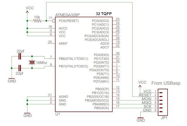 Arduino on ATMega328 using USBasp Programmer - Electronics-Lab.com