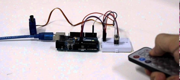 Controlling servo motor using IR remote control