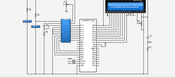 Distance Measurement using Infrared Sensor with ADC0804 & 8051 Microcontroller