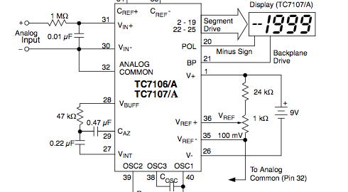 TC7106 – 3 1/2 Digit ADC for LCD Display