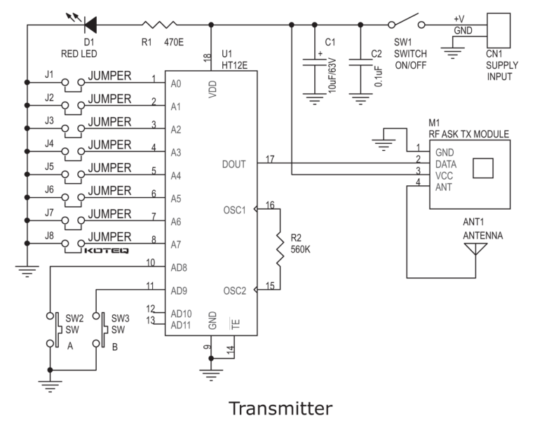 Rf Remote Motor Driver Tx Sch - Electronics-lab.com