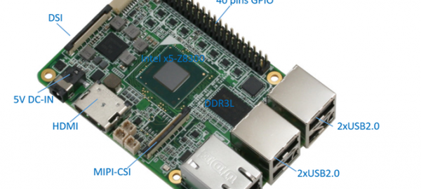 UP – Intel x5-Z8300 board in a Raspberry Pi2 form factor