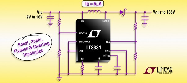 500mA, 140V Boost/SEPIC/Flyback/Inverting  DC/DC Converter with IQ= 6uA