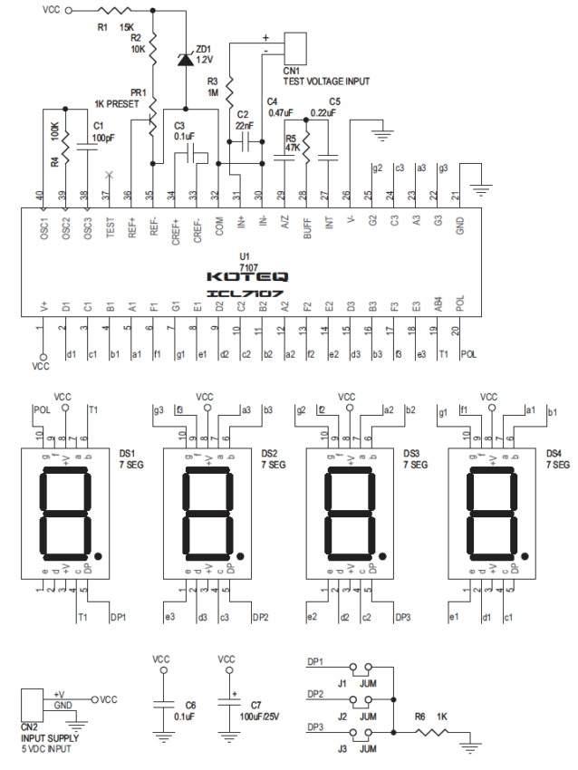 Digital Panel Meter - Voltmeter - Electronics-Lab.com