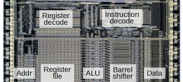 Reverse engineering the silicon in the ARM1 processor