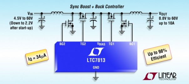 LTC7813 – Low IQ, 60V Synchronous Boost+Buck Controller