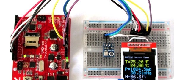 Using BMP180 for temperature, pressure and altitude measurements