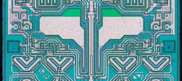 ST TL072 – dual JFET opamp die-shot