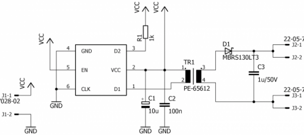 3.3V to 30V DC/DC converter using SN6505A