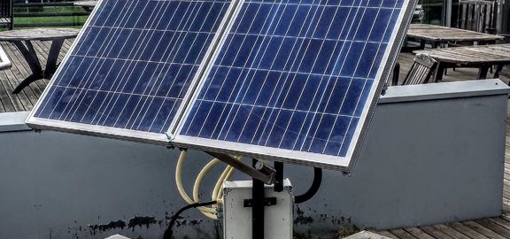 Dual axis solar tracker with online energy monitor