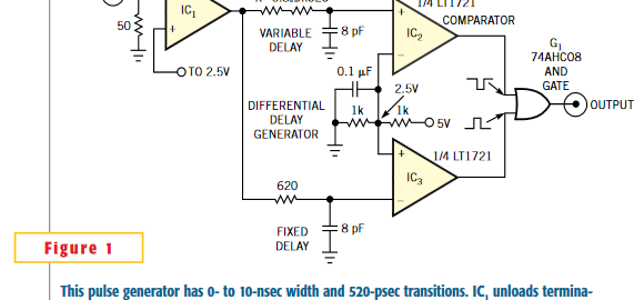 Simple nanosecond-width pulse generator provides high performance