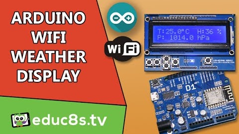 WiFi Weather display using a Wemos D1 board and operweathermap.org website