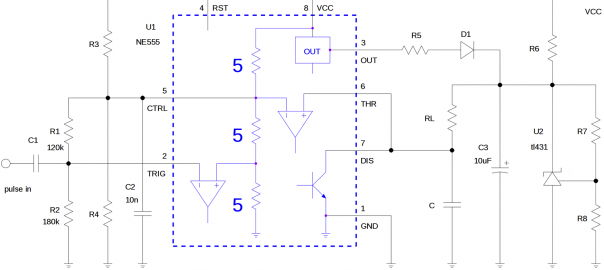 Circuit delivers constant power to a load