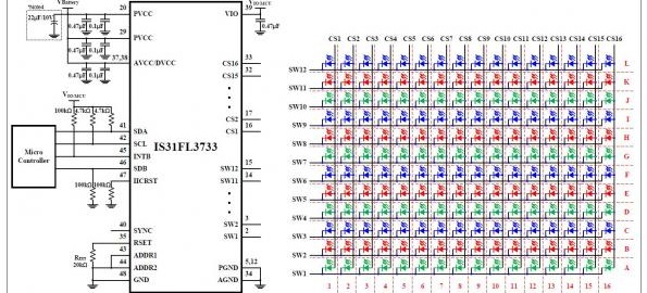 Matrix driver IC supports up to 192 LEDs