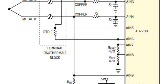 Circuit provides cold-junction compensation