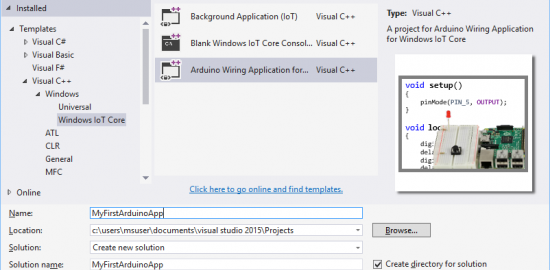 Arduino Wiring, A New Choice for Developers On Windows 10 IoT Core