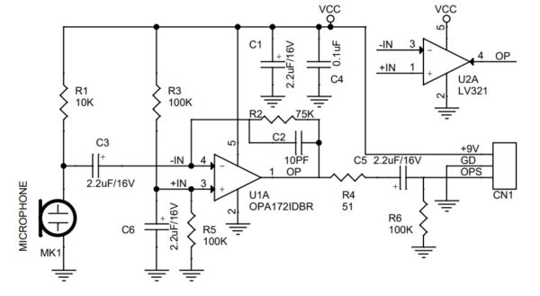 Low noise Mini Electret Microphone PreAmplifier - Electronics-Lab.com