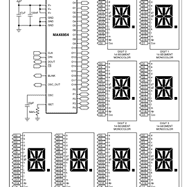 Driving 14-segment displays with the MAX6954