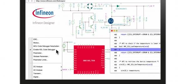 Online prototyping with A/D simulation, in Infineon Designer