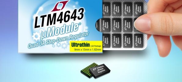 LTM4643 – Ultrathin Quad μModule Regulator with Configurable 3A Output Array