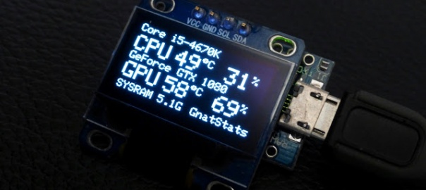 Tiny OLED PC Performance Monitor