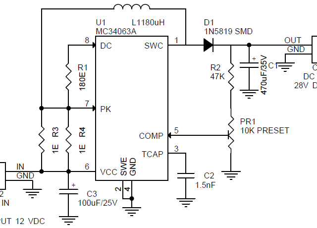 12V-TO-28V-stepup-converter-SCH - Electronics-Lab.com