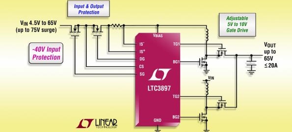 Multiphase, 60V synchronous boost controller peaks at 97%