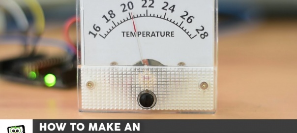 How to make an analog Thermometer with Arduino a DS18B20 and an analog Voltmeter