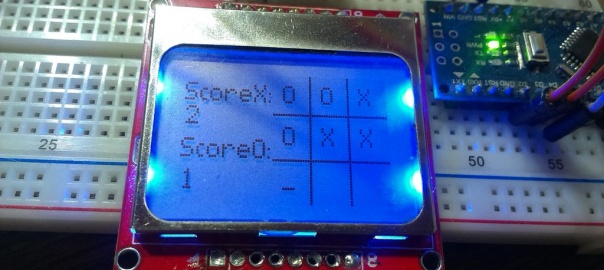 Tic Tac Toe on a Nokia 5110 LCD