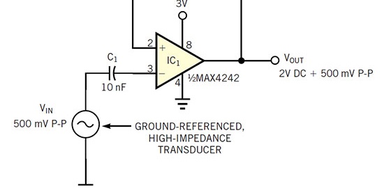 Amplifier requires no dc bias