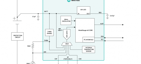 MAX17055 – a 7μA operating current fuel gauge