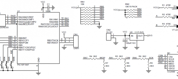 6 Channel RF Remote Controller Using CC2500 RF Modules