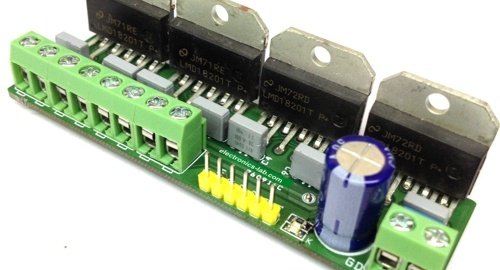 4 Wheel Robot Motor Driver ( 4X 3Amps LMD18201 H-Bridge)