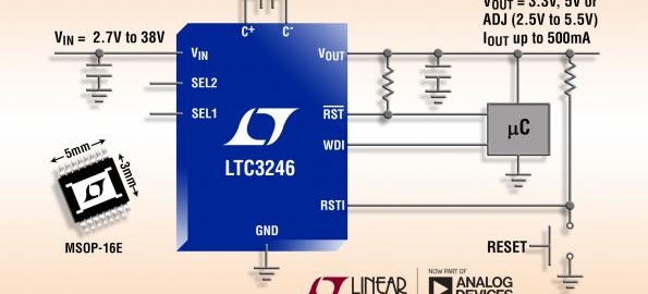 2.7V to 38V/500 mA low noise buck-boost charge pump