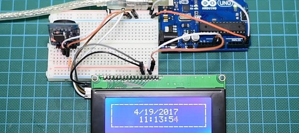 Real Time Clock On 20×4 I2C LCD Display with Arduino