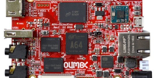 A64-OLinuXino board with 64-bit Cortex-A53 processor