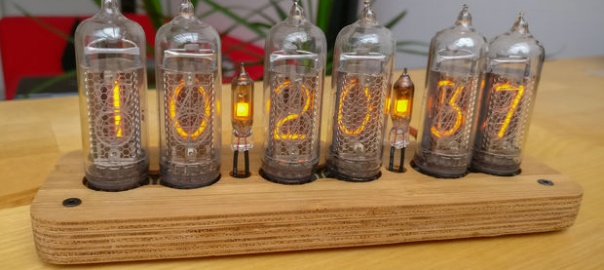 Slimline SMD Bamboo IN-14 Nixie Clock