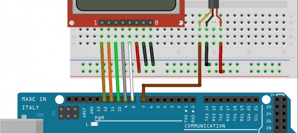 DS18B20 Sensor Based Thermometer with Nokia 5110 LCD display