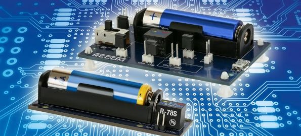 R-78S switching regulator boosts a AA battery to 3.3V