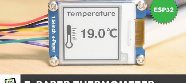 ESP32 E-Paper Thermometer with a DS18B20 Sensor