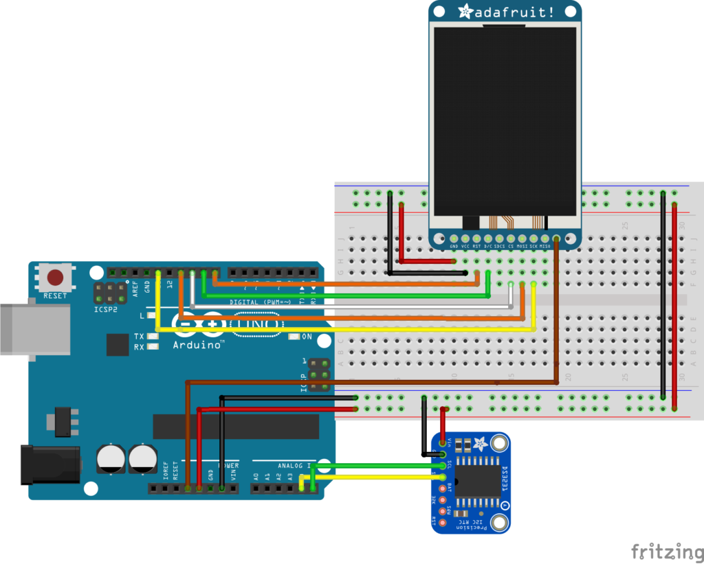 Arduino Real Time Clock with Temperature Monitor