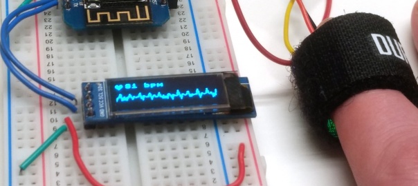 Heart-rate monitor on a small OLED display with MicroPython