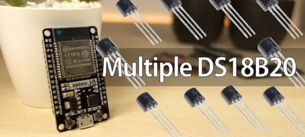 ESP32 with multiple DS18B20 temperature sensors